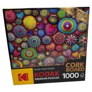 Kodak 1000 Piece Jigsaw Puzzle Cork Board Mandal Stones artful Roaseart